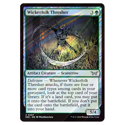 Wickerfolk Thresher 0207 card from the Magic The Gathering set Duskmourn: House of Horror
