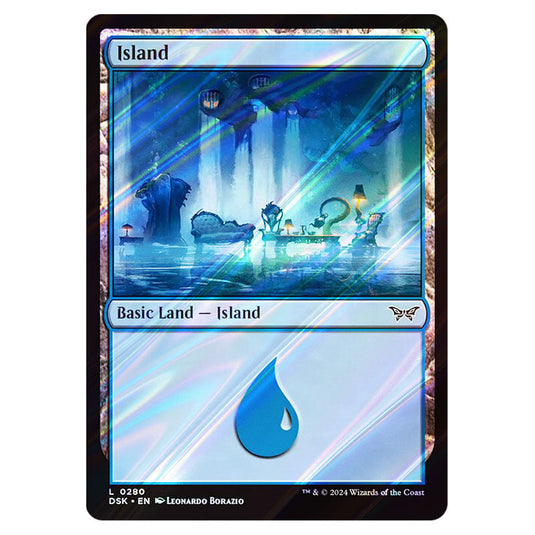 Island 0280 card from the Magic The Gathering set Duskmourn: House of Horror