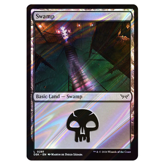 Swamp 0281 card from the Magic The Gathering set Duskmourn: House of Horror
