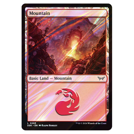 Mountain 0283 card from the Magic The Gathering set Duskmourn: House of Horror