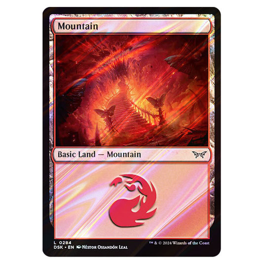 Mountain 0284 card from the Magic The Gathering set Duskmourn: House of Horror