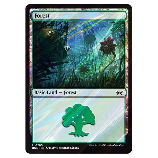 Forest 0285 card from the Magic The Gathering set Duskmourn: House of Horror