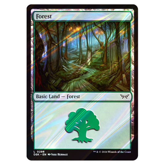 Forest 0286 card from the Magic The Gathering set Duskmourn: House of Horror
