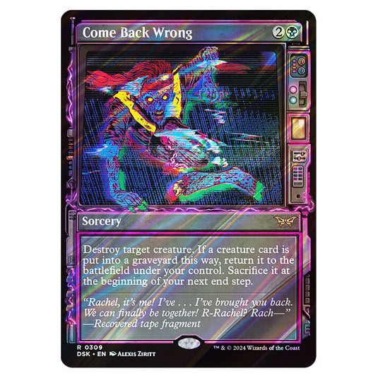 Come Back Wrong 0309 card from the Magic The Gathering set Duskmourn: House of Horror