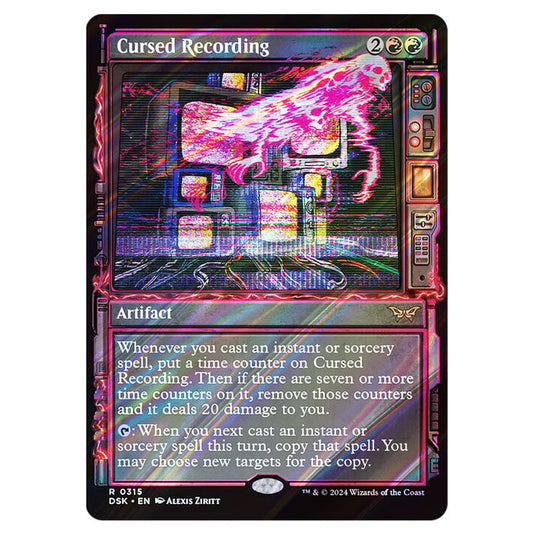 Cursed Recording 0315 card from the Magic The Gathering set Duskmourn: House of Horror