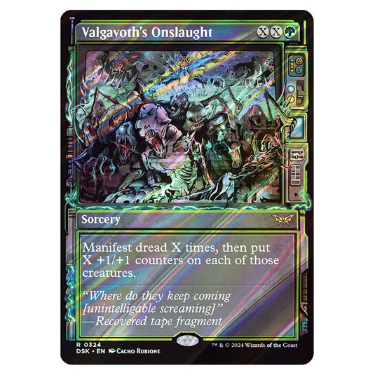 Valgavoth's Onslaught 0324 card from the Magic The Gathering set Duskmourn: House of Horror
