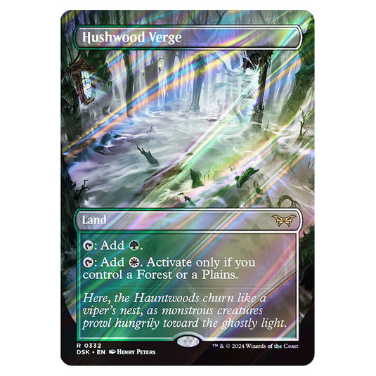 Hushwood Verge 0332 card from the Magic The Gathering set Duskmourn: House of Horror