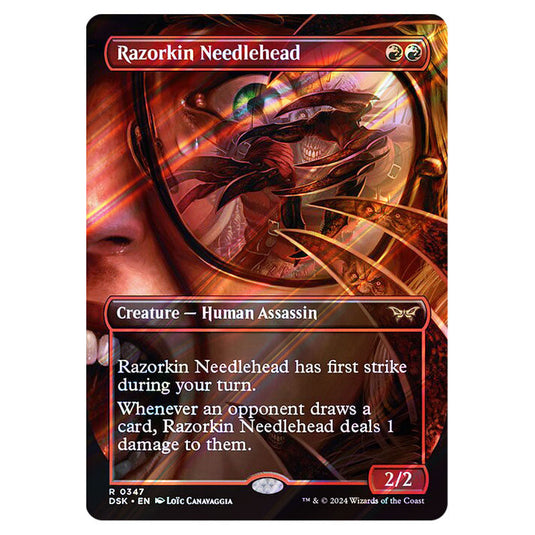 Razorkin Needlehead 0347 card from the Magic The Gathering set Duskmourn: House of Horror