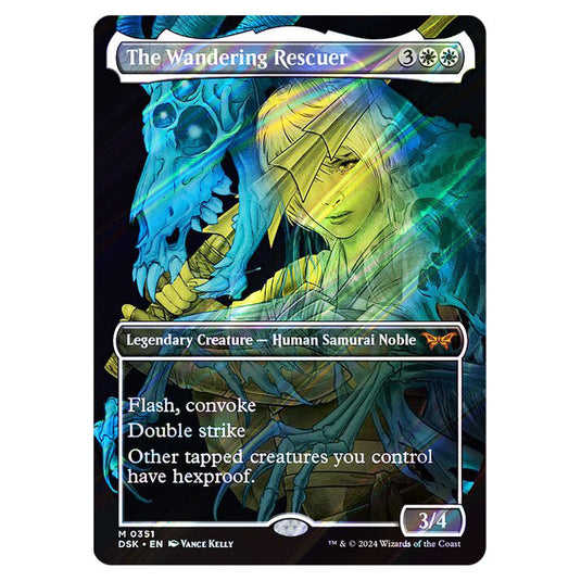 The Wandering Rescuer 0351 card from the Magic The Gathering set Duskmourn: House of Horror