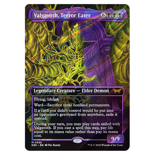 Valgavoth, Terror Eater 0352 card from the Magic The Gathering set Duskmourn: House of Horror