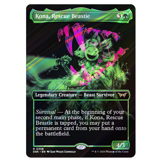 Kona, Rescue Beastie 0358 card from the Magic The Gathering set Duskmourn: House of Horror