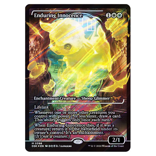 Enduring Innocence 0386 card from the Magic The Gathering set Duskmourn: House of Horror