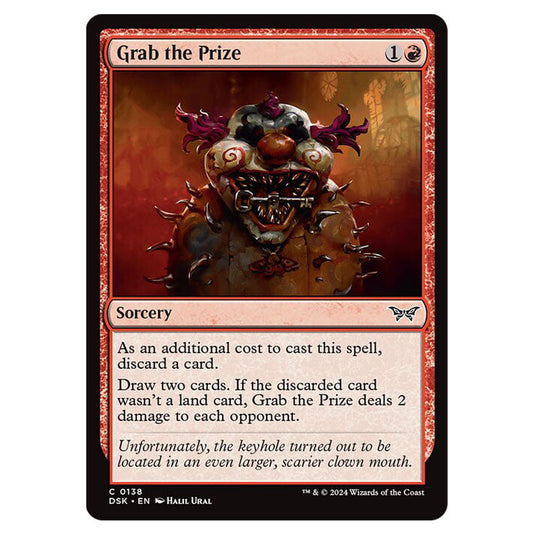 Grab the Prize 0138 card from the Magic The Gathering set Duskmourn: House of Horror