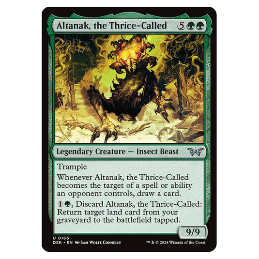 Altanak, the Thrice-Called 0166 card from the Magic The Gathering set Duskmourn: House of Horror