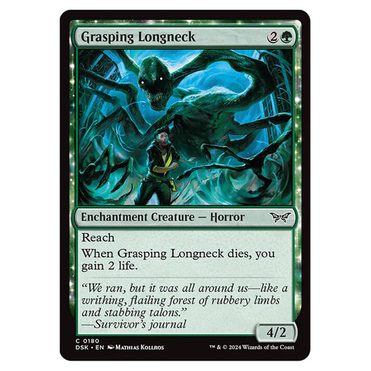 Grasping Longneck 0180 card from the Magic The Gathering set Duskmourn: House of Horror