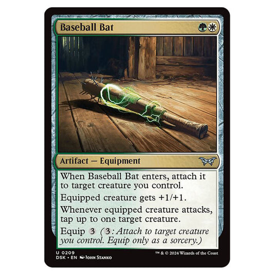 Baseball Bat 0209 card from the Magic The Gathering set Duskmourn: House of Horror