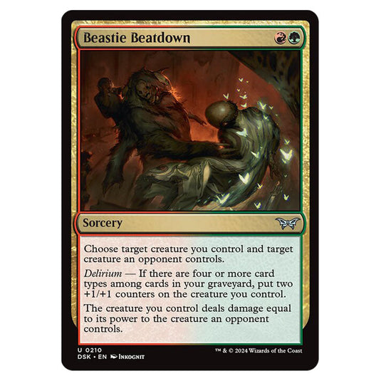 Beastie Beatdown 0210 card from the Magic The Gathering set Duskmourn: House of Horror