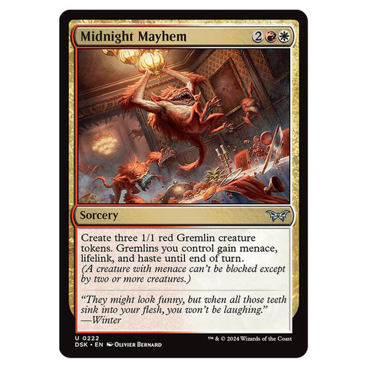 Midnight Mayhem 0222 card from the Magic The Gathering set Duskmourn: House of Horror
