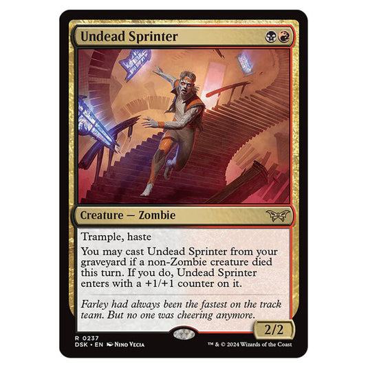 Undead Sprinter 0237 card from the Magic The Gathering set Duskmourn: House of Horror