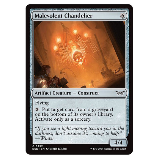 Malevolent Chandelier 0252 card from the Magic The Gathering set Duskmourn: House of Horror