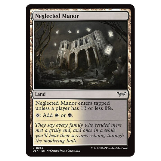 Neglected Manor 0264 card from the Magic The Gathering set Duskmourn: House of Horror
