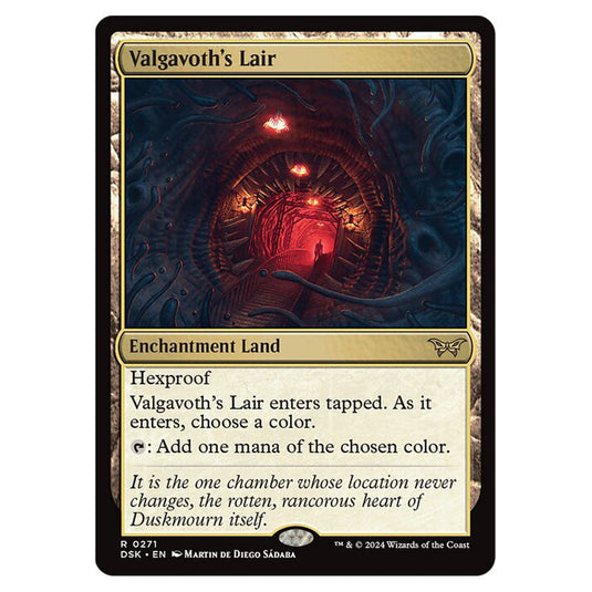 Valgavoth's Lair 0271 card from the Magic The Gathering set Duskmourn: House of Horror