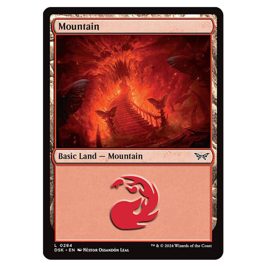 Mountain 0284 card from the Magic The Gathering set Duskmourn: House of Horror