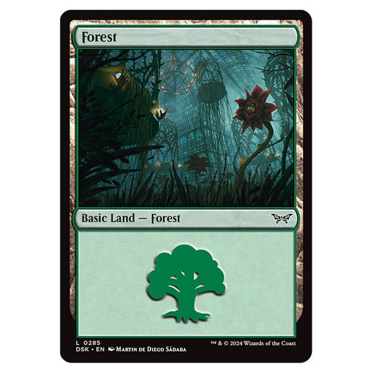 Forest 0285 card from the Magic The Gathering set Duskmourn: House of Horror