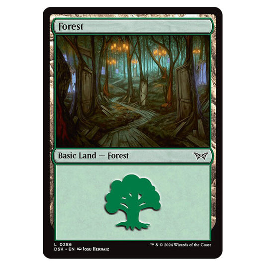Forest 0286 card from the Magic The Gathering set Duskmourn: House of Horror