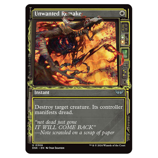 Unwanted Remake 0306 card from the Magic The Gathering set Duskmourn: House of Horror