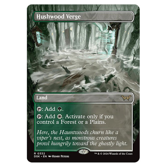Hushwood Verge 0332 card from the Magic The Gathering set Duskmourn: House of Horror