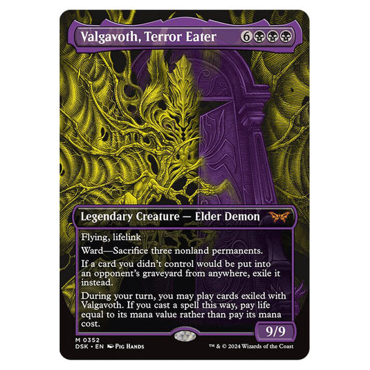 Valgavoth, Terror Eater 0352 card from the Magic The Gathering set Duskmourn: House of Horror