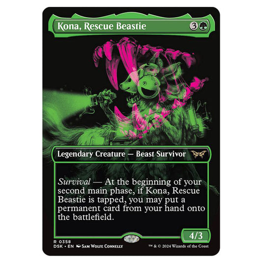 Kona, Rescue Beastie 0358 card from the Magic The Gathering set Duskmourn: House of Horror