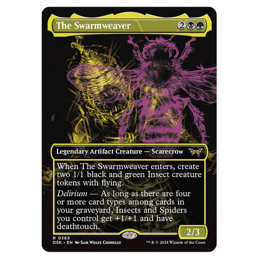 The Swarmweaver 0363 card from the Magic The Gathering set Duskmourn: House of Horror