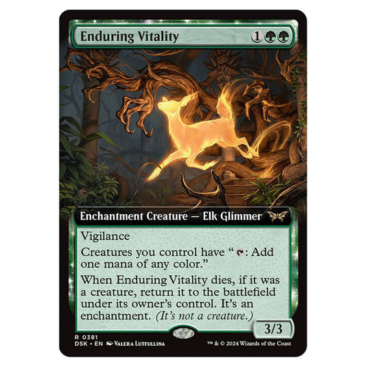 Enduring Vitality 0381 card from the Magic The Gathering set Duskmourn: House of Horror