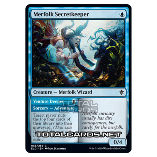 Magic The Gathering - Throne of Eldraine - Merfolk Secretkeeper // Venture Deeper - 53/269