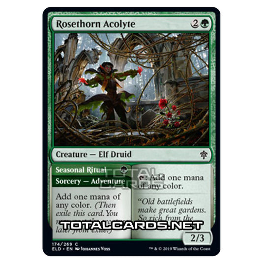 Magic The Gathering - Throne of Eldraine - Rosethorn Acolyte // Seasonal Ritual - 174/269