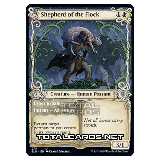 Magic The Gathering - Throne of Eldraine - Shepherd of the Flock // Usher to Safety - 278/269