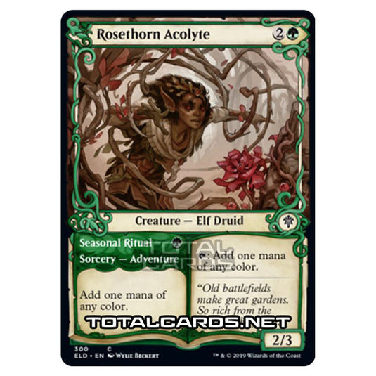 Magic The Gathering - Throne of Eldraine - Rosethorn Acolyte // Seasonal Ritual - 300/269