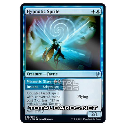 Magic The Gathering - Throne of Eldraine - Hypnotic Sprite // Mesmeric Glare - 49/269 (Foil)