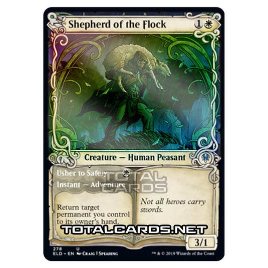 Magic The Gathering - Throne of Eldraine - Shepherd of the Flock // Usher to Safety - 278/269 (Foil)