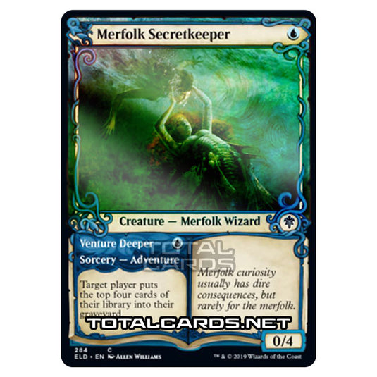 Magic The Gathering - Throne of Eldraine - Merfolk Secretkeeper // Venture Deeper - 284/269 (Foil)