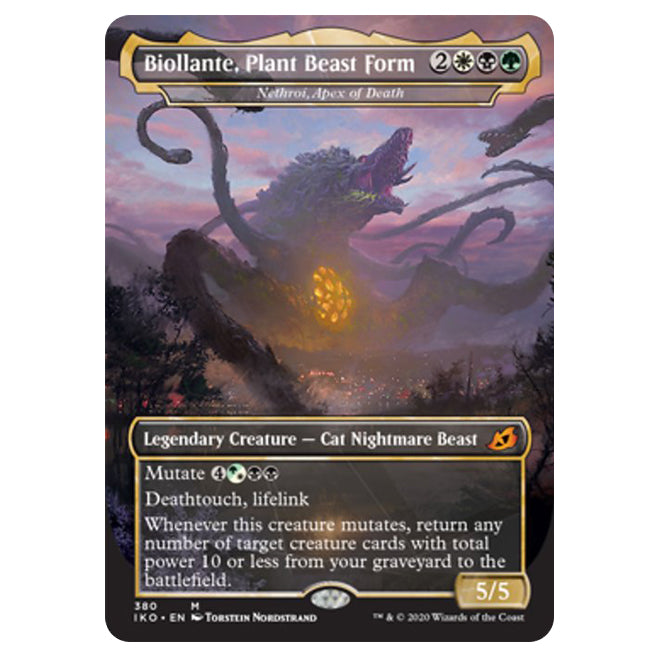 biollante mtg card Magic The Gathering Ikoria Lair of Behemoths Single Mythic Rare Biollante, Plant Beast Form 380 Nethroi, Apex of Death return any number of target creature cards with total power 10 or less from your graveyard to the battlefield. Magic The Gathering - Ikoria
