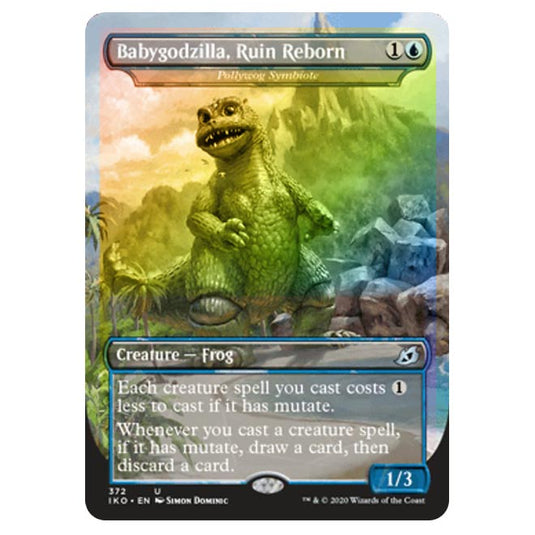 Magic The Gathering - Ikoria Lair of Behemoths - Babygodzilla, Ruin Reborn - Pollywog Symbiote - 372/274 (Foil)