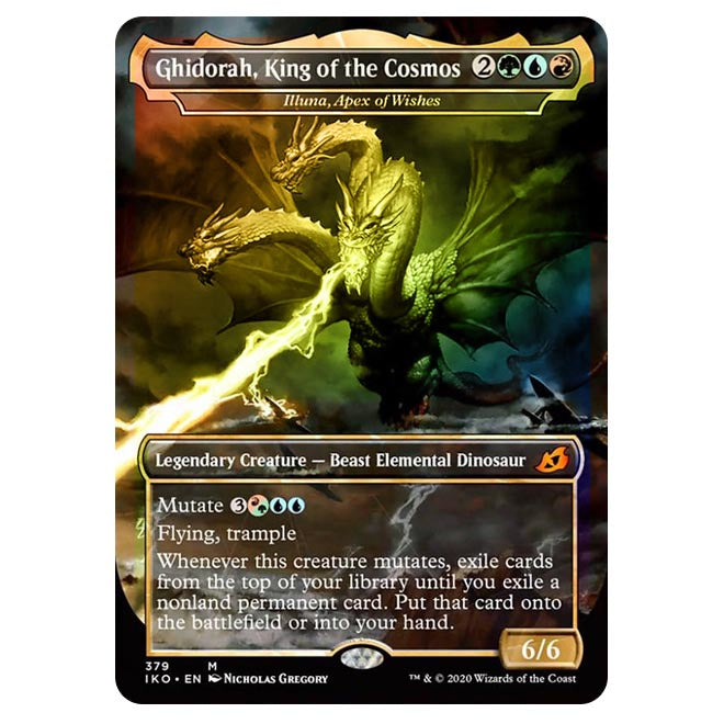 ghidorah mtg card Ghidorah, King of the Cosmos They mutate into the creature on top plus all abilities from under it.) Flying Magic The Gathering - Ikoria