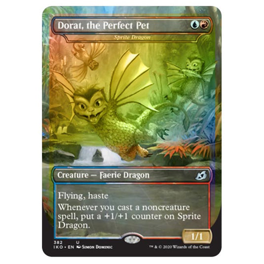 Magic The Gathering - Ikoria Lair of Behemoths - Dorat, the Perfect Pet - Sprite Dragon - 382/274 (Foil)