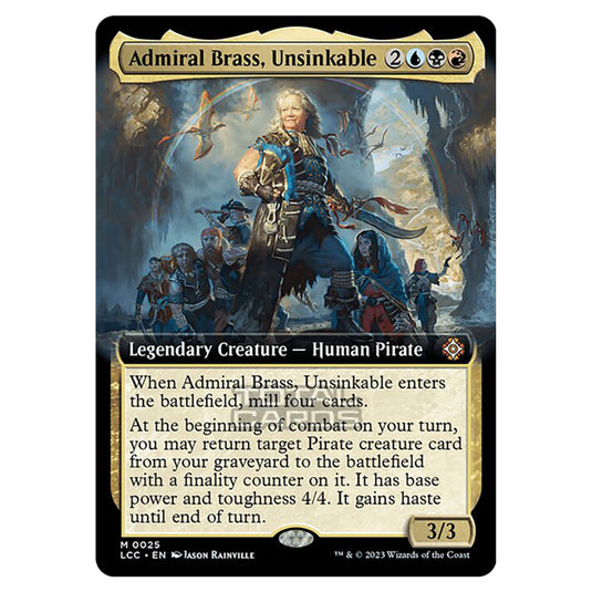 Magic The Gathering - The Lost Caverns of Ixalan - Commander - Admiral Brass, Unsinkable (Extended Art Card) - 0025