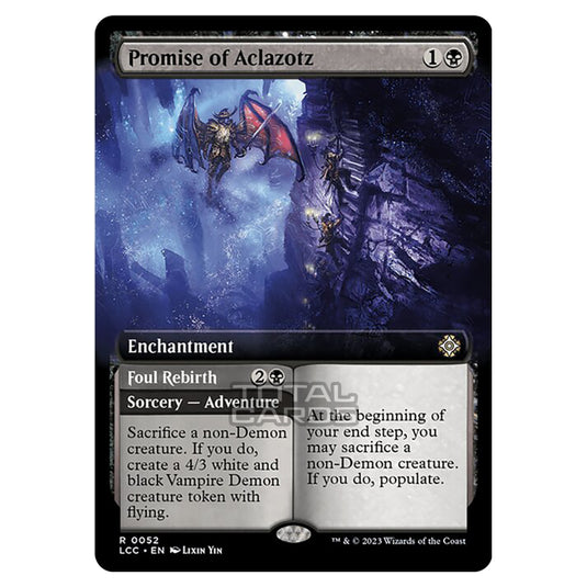 Magic The Gathering - The Lost Caverns of Ixalan - Commander - Promise of Aclazotz // Foul Rebirth (Extended Art Card) - 0052
