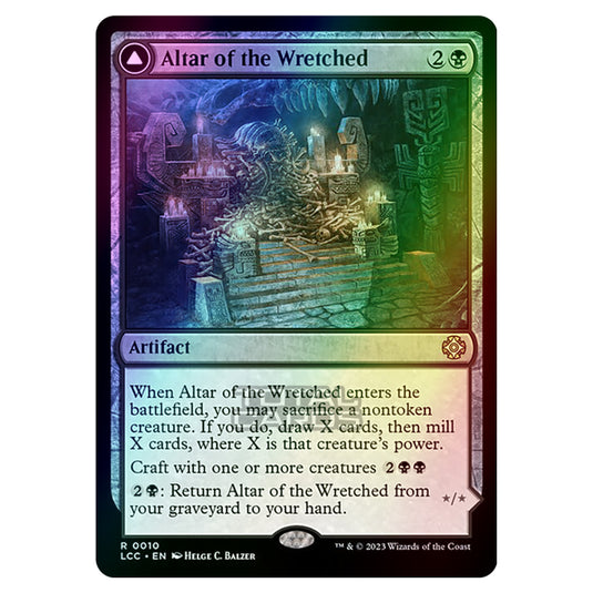 Magic The Gathering - The Lost Caverns of Ixalan - Commander - Altar of the Wretched // Wretched Bonemass - 0010 (Foil)