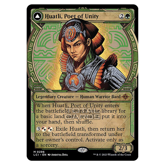 Magic The Gathering - The Lost Caverns of Ixalan - Huatli, Poet of Unity // Roar of the Fifth People (Showcase) - 0296